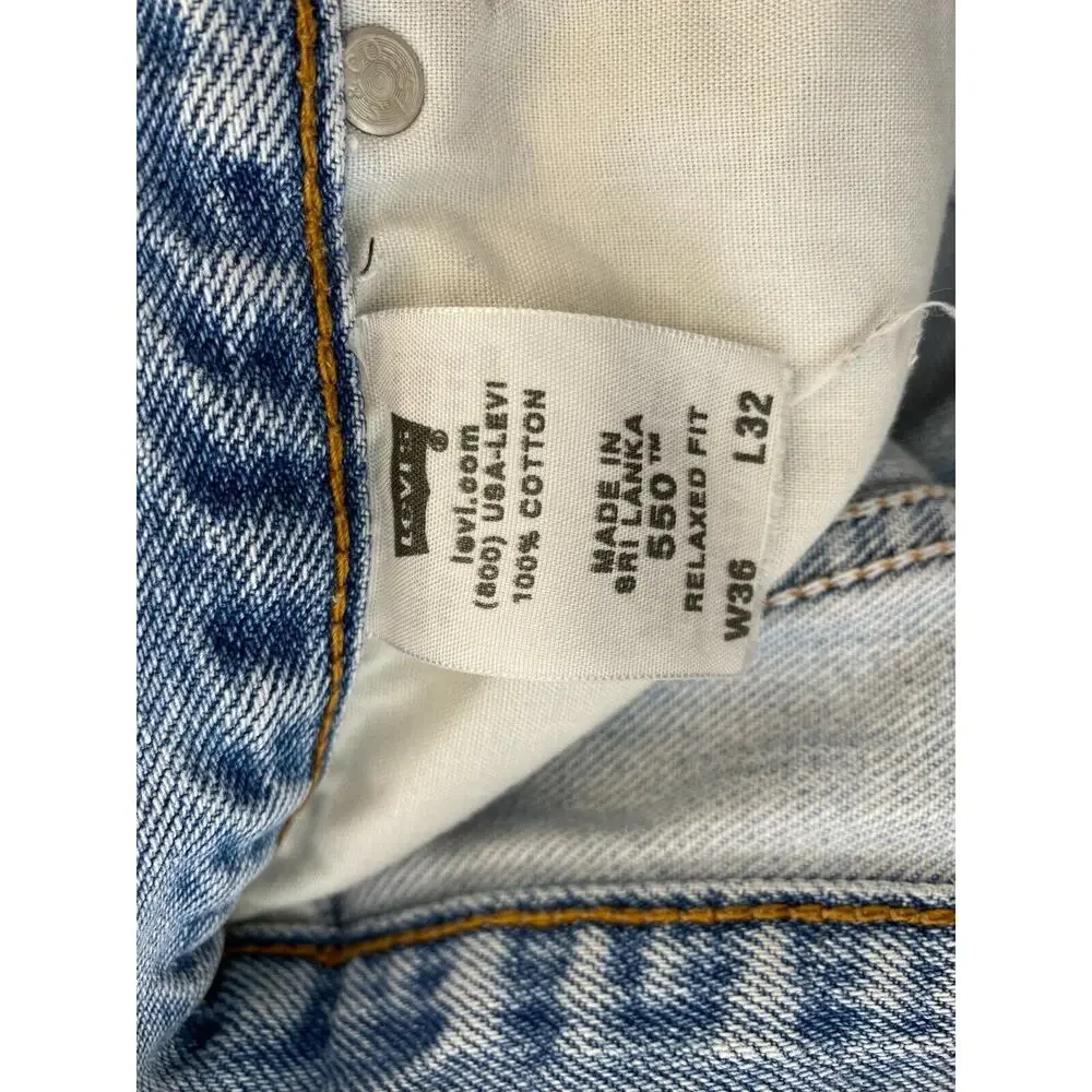 Levis‎ 550 Relaxed Fit Jeans Mens 36x32 Fits Like 34x31 Light Wash Vintage Worn